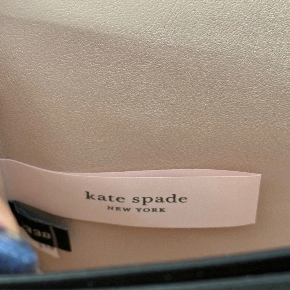 Kate Spade New York Nadine Medium Flap Shoulder Bag Black Leather Crossbody Pink